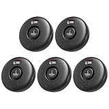 5 Pack Black Water Leak Alarm Detector, 120dB Loud Alert Water Sensor, IP66 Waterproof, Sensitive Leak and Drip Alert, Easy Installation for Home, Basement Flood Prevention, Bathroom, Sink, Laundry