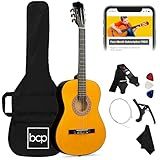 Best Choice Products 38in Beginner All Wood Acoustic Guitar Starter Kit w/Gig Bag, 6 Picks, Nylon Strings, Strap w/Pick Holder - Natural
