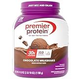 Premier Protein Powder, Chocolate Milkshake, 30g Protein, 1g Sugar, No Soy, Gluten Free, 41.9oz (29 Servings)