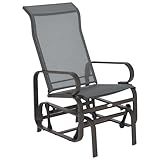 Outsunny Outdoor Glider Chair, Gliders for Outside Patio with Smooth Rocking Mechanism and Lightweight Construction for Backyard, Brown/Gray