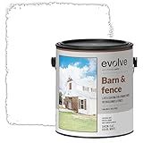 EVOLVE Barn & Fence: Swift Shield High Durability and Scratch-Resistant Paint for Storage Sheds, Outbuildings, and Fences (1 Gallon, White)