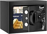Bonsaii Safe Box with Electronic Keypad, Steel Security Lock Box with Key, 0.23 Cubic Feet, 9.06" W x 6.69" D x 6.69" H, Small Hidden Safe for Cash Jewelry