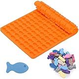 112 Cavity Silicone Molds Mini Fish Shaped Dog Treats Mold Non-stick Chocolate Molds for Baking and Freezing Candy, Biscuits, Ice Cubes