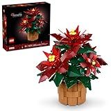 LEGO Icons Poinsettia Building Sets for Adults - Artificial Flowers for Decoration - Festive Holiday Flowers for Table Centerpiece - 10370