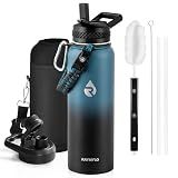 RAYMYLO Insulated Water Bottle 40 oz, Triple Wall Vacuum Stainless Steel