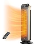 DREO Space Heater Indoor, 25" 11.5ft/s Fast Portable Room Heater with Remote and Thermostat, 3 Modes, Overheating & Tip-Over Protection, Electric Heaters for Indoor Use Large Room, Bedroom, Gold