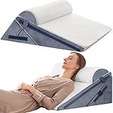 Simpledad 3PCS Wedge Pillow, Orthopedic Wedge Pillow for Acid Reflux, Back Pain Relief, Cooling Memory Foam Top, Bed Wedge Pillows for Headboard, Sleeping, Snoring, Back Support, After Surgery.