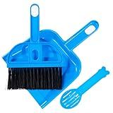 3 Pack Mini Hand Broom and Dustpan Sand Scooper Set Cage Cleaner, Cleaning Tool Set for Animal Waste for Guinea Pigs, Cats, Hedgehogs, Hamsters, Chinchillas, Rabbits, Reptiles and Other Small Animals