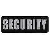 Laughing Lizards Reflective Security Patch, Night Vision, & Infrared Capable Weather Resistant Tactical IR Vest Patch Made to Last with Hook & Loop Backing (Medium (8.5" x 3"), Security)