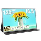 18.5 Inch Large Portable Monitor for Laptop, 1080P FHD 120Hz 125% sRGB USB-C HDMI Travel Monitor for Laptop Mac PC Xbox PS4/5 Switch, Portable Screen with Smart Cover, VESA Compatible