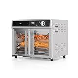 BLACK+DECKER Crisp 'N Bake Air Fryer Toaster Oven Combo, 12 in 1 Countertop Convection Oven Cooks Food Fast, Fits a Whole Pizza or 6 Toast Slices, French Doors with Stainless Steel Finish
