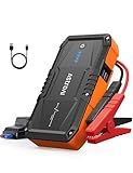 AstroAI S8 Car Battery Jump Starter, Car Jumper Starter Battery Pack for Up to 6.0L Gas & 3.0L Diesel Engines, 12V Portable Jump Box with 3 Modes Flashlight and Jumper Cable (Orange)