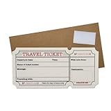 White (with Gold Shimmer) DIY Travel Ticket Vacation Holiday Surprise Card bundle, Scratch and Reveal your Surprise Destination (Do it yourself). Perfect for valentines, birthdays and anniversary’s!