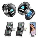 Mini Microphone for iPhone 17/16/15-7/Android/Tablet,Lavalier Wireless Microphones with Dual Receivers, DSP Noise Cancellation,Magnetic Clip,18H, Ideal for Video Recording,Podcast,Interviews, Gifts