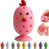 Egg Brush Cleaner, Egg Cleaner for Fresh Eggs, Cute Chick Shaped Egg Wash and Brush, Washing Egg Tool for Standard Sized Eggs (Pink)