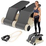Air Stair Climber Stepper Machine for Home Gym, Adjustable Air Resistance with Resistance Bands, Anti-Slip Comfortable Foot Pedals, Quiet Cardio Fitness Stepper