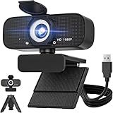 SZGIARUY Webcam with Microphone, 1080p Full Hd Webcam for pc with Rotatable Tripod and Privacy Cover,Camera for Computer or Web Camera for Desktop Computer, Ideal for Remote Workers, Students, Gamers