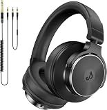 syndesmons Wired Headphones, Over Ear Headphones for Studio Monitor & Mixing DJ, Stereo Headsets with 50mm Drivers and 1/4 to 3.5mm Jack for Guitar AMP Podcast Keyboard Computer Recording, Black
