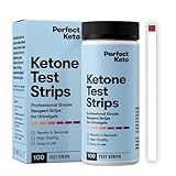 Perfect Keto Ketone Test Strips Kit for Testing Ketones on Low Carb Ketogenic Diet, Monitor Ketosis, Keto Diet Tracker, Urine Test Strips, 100 CT