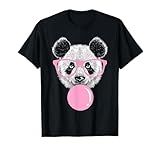 Cool Panda Face Eating Gum And Makes A Bubble Tee Cute Panda T-Shirt