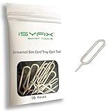 Sim Card Tray Pin Eject Removal Tool Needle Opener Ejector 10X Pack by iSYFIX for All iPhone, Apple iPad, HTC, Samsung Galaxy, and Most Smartphone Brands