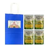 Big Top Deals USA Blue Paper Bag with Harvest Snaps Veggie Chips White Cheddar (3oz Bags) – 4-Pack Custom Bundle