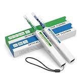 2-Pack Fiber Optic Cleaner Pen 1.25mm & 2.5mm, One-Click Tool for LC/MU and SC/FC/ST Connectors, 800+ Cleans per Pen, UPC/APC End-Face Cleaning Kit with Safety Lanyard for FTTH and Data Center