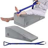 HOMBYS Leg Elevation Pillows for After Surgery, 2-in-1 Wedge Pillow with Leg Lifter for Hip Ankle Pain Relief, Adjustable Height Knee Surgery Recovery Equipment to Elevate Foot (Gray)
