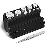 Fuzion Calibration Weights 210g, M1 Class 9 PCS Stainless Steel Scale Calibration Weight Kit, 1g 2g 5g 10g 20g 50g 100g Calibration Weight with Storage Box, Tweezers for Digital Scale, Gram Scale