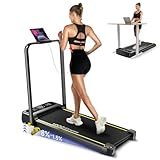 YPOO Foldable Treadmill with Incline, Walking Pad with Handle Bar 3 Level Incline, Portable Folding Treadmills for Home/Office 300 Lbs Capacity, Quiet Desk Treadmill with Remote Control & APP