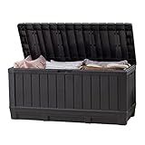 Keter Kentwood 92 Gal Outdoor Storage Box for Patio and Pool Accessories
