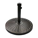 Sunnyglade 18" 30.2-lbs Heavy Duty Round Antiqued Umbrella Base for Patio, Outdoor - Bronze
