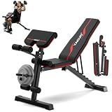 880LBS Adjustable Weight Bench, Foldable Workout Bench with Leg Developer