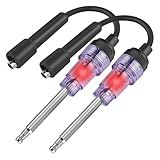 2PCS Inline Spark Plug Tester, Straight Boot Engine Ignition Tester Light, Small Armature Diagnostic Detector Tool for Automotive, Car, Lawnmower, Motorcycles, Internal External Engine