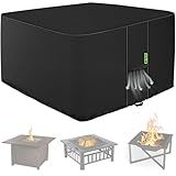 GYXZ Fire Pit Cover Square ( 40”L x 40”W x 20”H ) Heavy Duty 600D Polyester with PVC Coating Material, Weather Resistant and Waterproof, Fire Pit/Bowl Cover, Black
