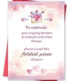 Missonemi Funny Anniversary Card for Husband Wife, Anniversary Card Gifts for Couple, Wedding & Valentine's Day Cards for Boyfriend Girlfriend Men Women
