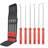 YukiHalu Precision Hook and Pick Set for Automotive, Swivelling Tail, 10 inch Pick Tool Set for O-Rings and Oil Seals, Seal Puller Set for Cars and Electronic Tools