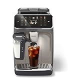 Philips 5500 Series Fully Automatic Espresso Machine, LatteGo Milk System, Integrated Grinder, 20 Hot & Iced Coffee Pre-Sets, Quick Start, SilentBrew, 15-Bar Pressure, Black Chrome (EP5544/94)