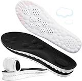 4D Cloud-Like Comfort Soles for Men - Soft Memory Foam Cushioning Insoles - Trim to Fit Steppers Insoles with Arch Support for Foot Pain Relief and Fatigue Reduction(US M 7.5-10.5)