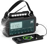 Emergency Crank Weather Radio with NOAA Auto Alerts and Shortwave, 5000mAh