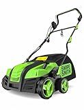 SWIPESMITH 16” Artificial Turf Vacuum,1800w Grass Sweeper 15 Amp Lawn Sweeper Yard Power Brush with 45L Removable Leaf Collection Bag, Quick-Fold, Keeps Clear Sweepy Box