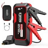 S ZEVZO ET03 4000A Car Jump Starter Jump Starter Battery Pack for Up to 8.0L Gas and 7.0L Diesel Engines, 74Wh Portable 12V Jump Box with USB Ports, LCD Display, Storage Case, and LED Light