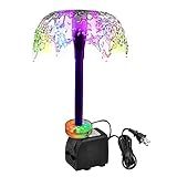 DOMICA 15W 220 GPH Submersible Fountain Pump with LED Light (800L/H), Ultra Quiet Adjustable Water Pump for Water Feature, Hydroponics, Garden, Pond, Aquariums, Fish Tanks, Indoor Outdoor Fountain