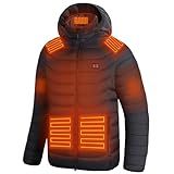 CHANGEOWN Heated Jackets for Women & Men, Dual-Control 15 Heating Zones Unisex Heating Jacket Coat with Battery, 3 Heating Levels Windproof & Waterproof Heating Jacket for Winter Outdoor, Medium