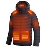 CHANGEOWN Heated Jackets for Women & Men, Dual-Control 15 Heating Zones Unisex Heating Jacket Coat with Battery, 3 Heating Levels Windproof & Waterproof Heating Jacket for Winter Outdoor, Medium