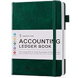 5 MINUTES A DAY Accounting Ledger Book: Business Expense Tracker Notebook - Personal Finance Checkbook for Small Business or Personal Use – Simple Ledger Books for Bookkeeping - Dark Green,5.8” x 8.5”