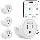 GHome Smart Plug, WiFi Smart Plugs Work with Alexa and Google Home, Smart Outlet Timer with APP Remote Control, 2.4GHz Wi-Fi Only, No Hub Required, ETL FCC Listed
