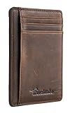 Travelambo Slim Wallet Front Pocket Minimalist Leather RFID Blocking Medium Size