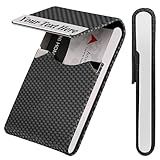 Newppy Personalized Business Card Holder,Custom Business Card Holder For Men or Women, PU Leather Business Card Case, Business Cards Customizable, Name Card Organizer, Black
