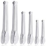 6 Pack Serving Tongs for Buffet Stainless Steel Serving Utensils 7,9,12Inch
